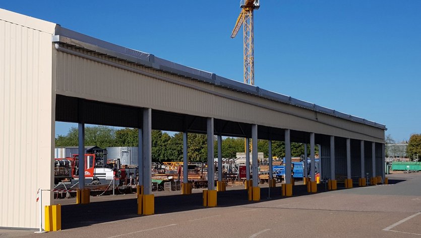 Awning to shelter parts